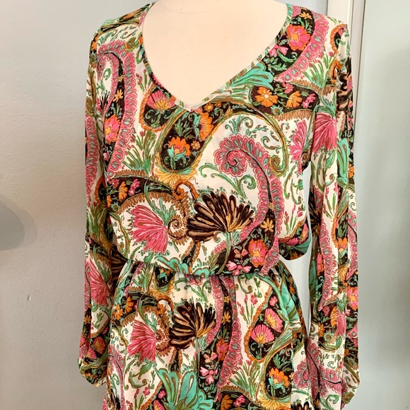 Show me your mumu Rainey Palace Paisley Pink floral dress size M coastal cowgirl - Picture 7 of 10